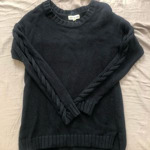 LULUS | black sweater with braided detailing